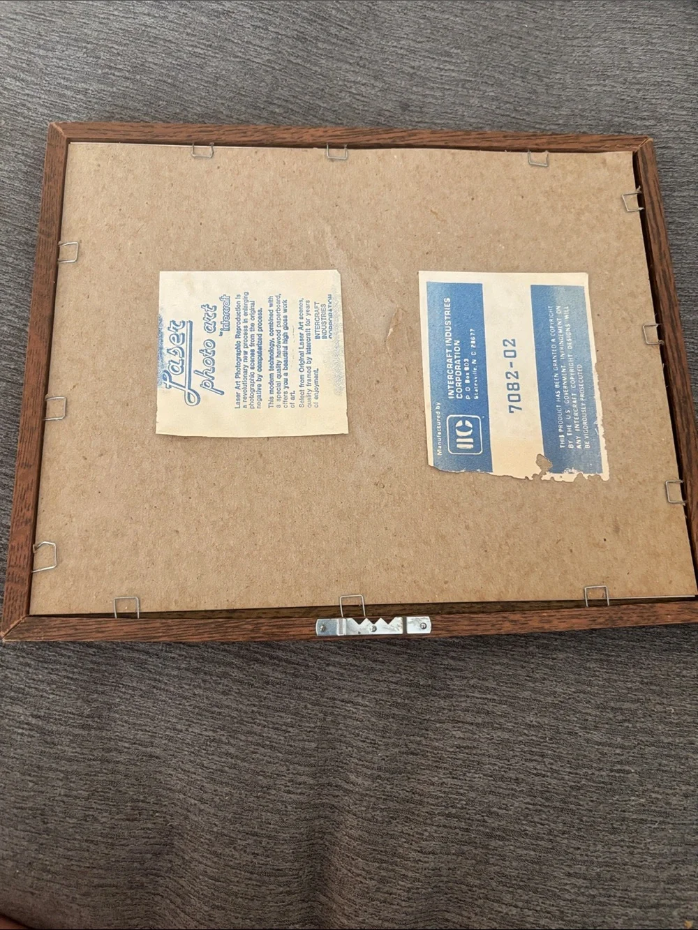Vintage Wood Tone Picture Frame with Scenic Print - Brown